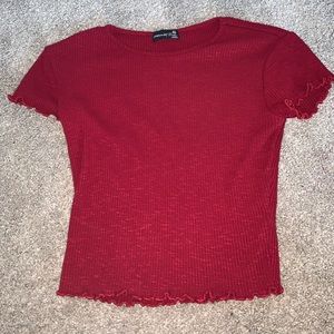 Maroon Ruffle Crop Top